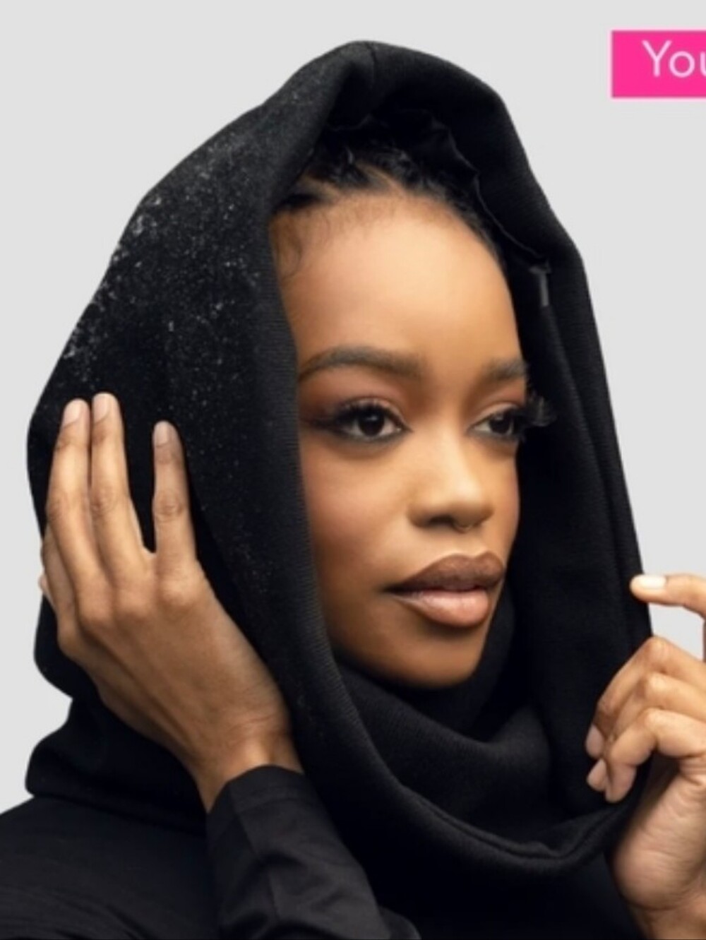 NEW HAIRBRELLA Rain Scarf Waterproof Satin Lined Black